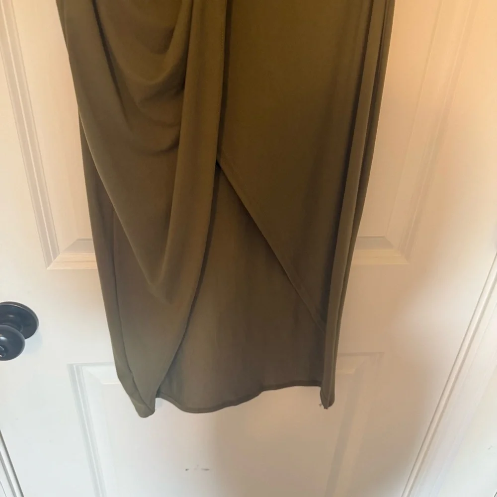 Yelete Khaki Midi Skirt for Women - Picture 3 of 7